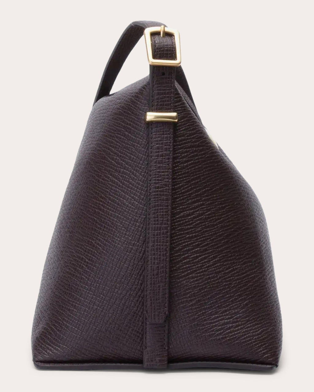 ID Textured Leather Shoulder Bag