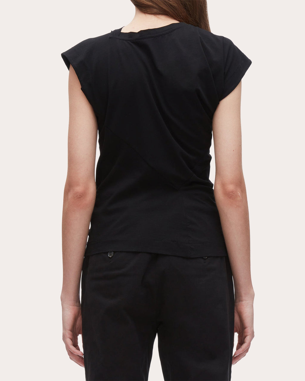 Asymmetric Draped Cotton-Jersey T-Shirt