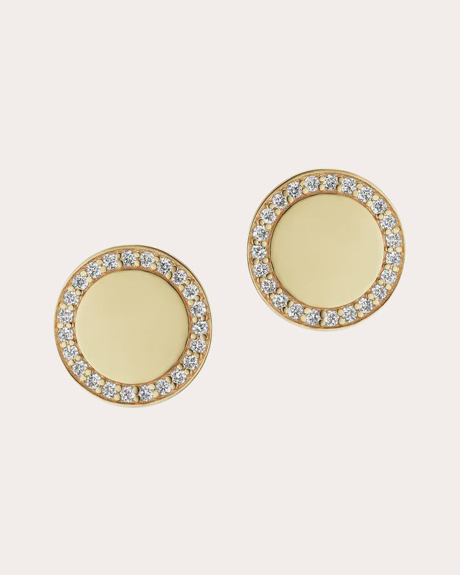 Signature 14K Gold Diamond Stud Earrings