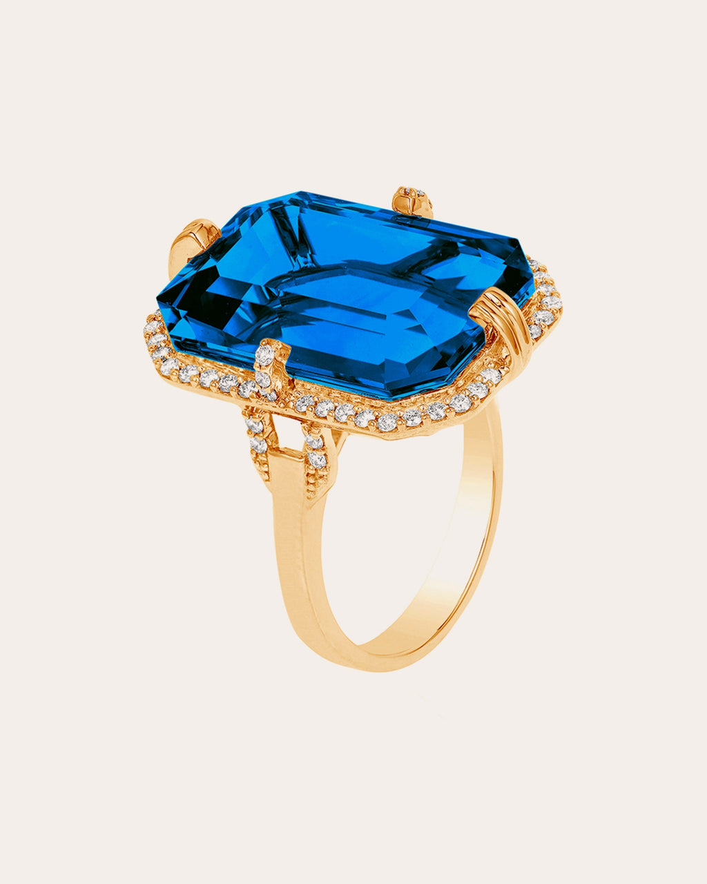 Gossip Emerald-Cut  Blue Topaz Ring