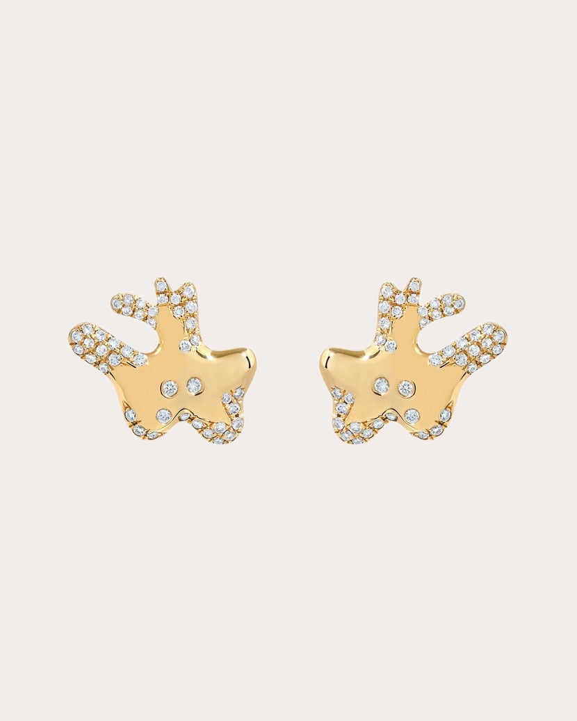 Arcadia Atoll 18K Gold Diamond Pavé Stud Earrings