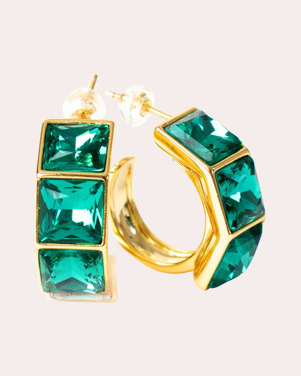 14K Gold-Plated Swarovski Crystal Hoop Earrings