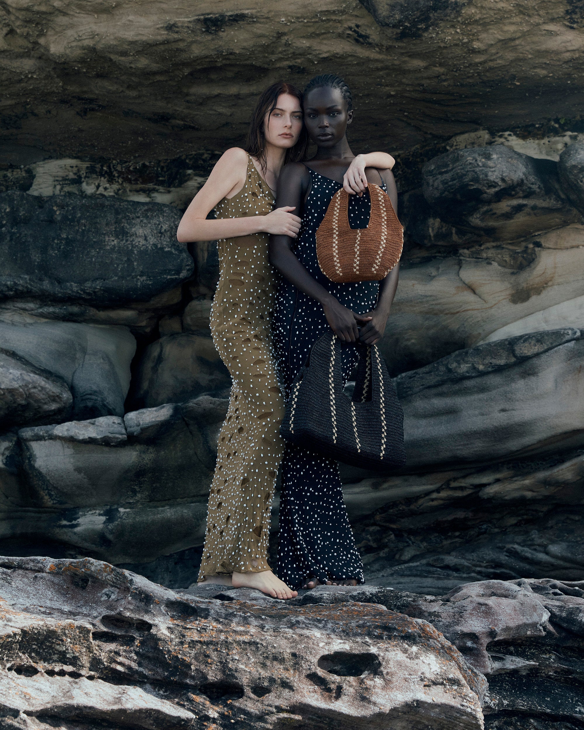 Large Euphoria Stitch Detail Raffia Shoulder Bag