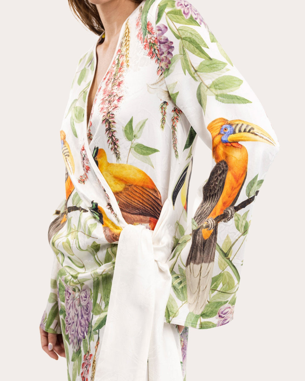 Hera Floral Jacquard Maxi Wrap Dress