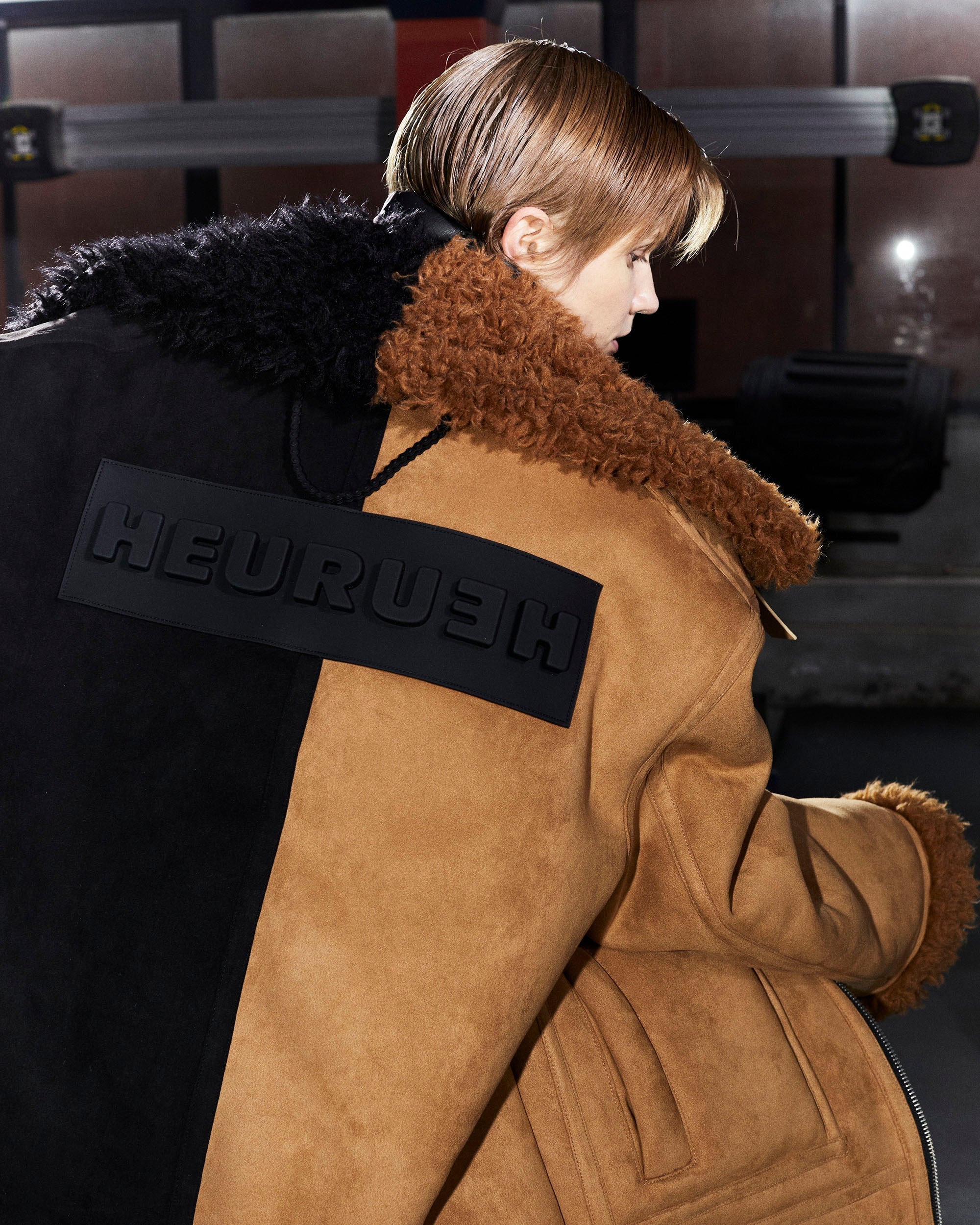 Faux-Sherpa Biker Coat