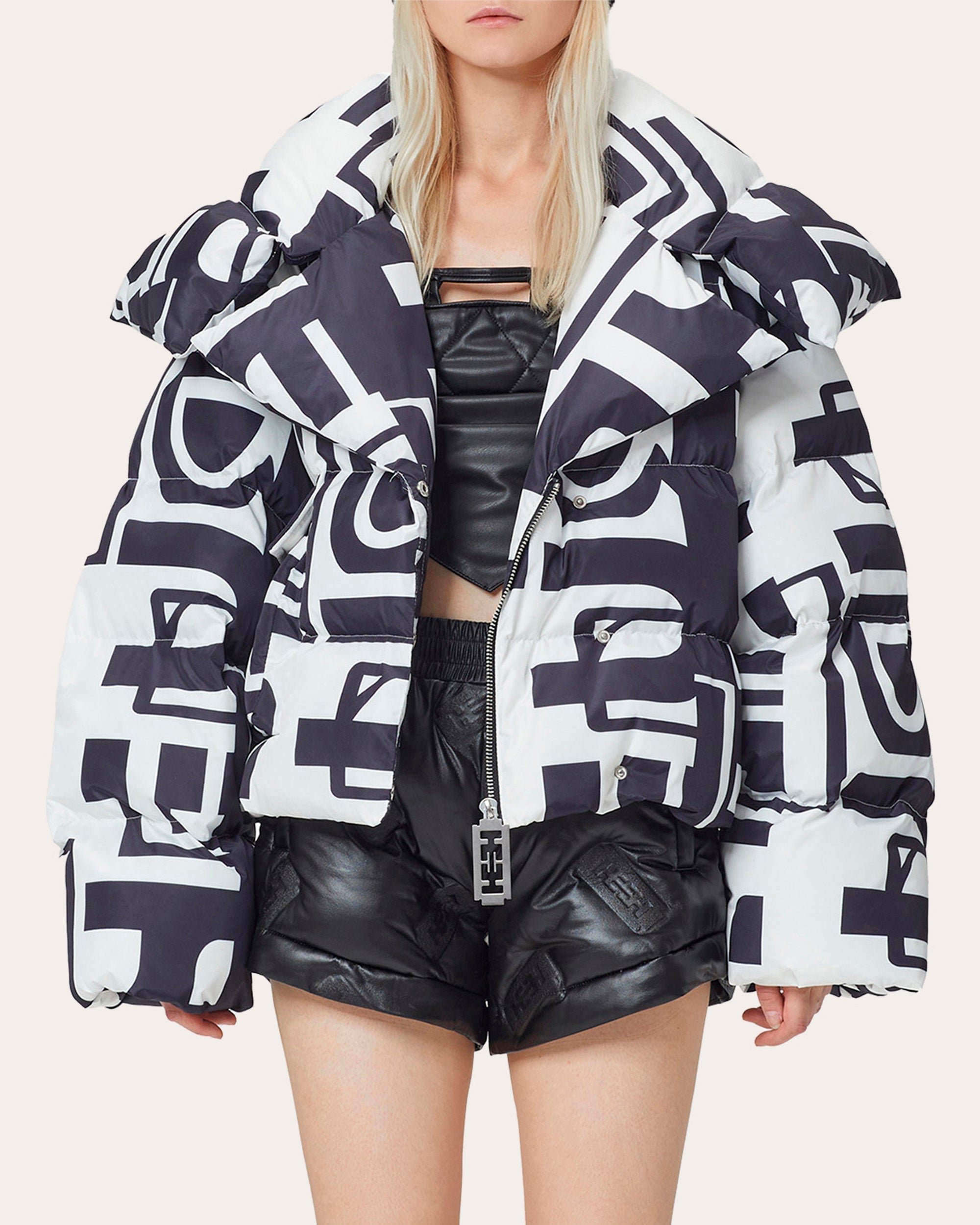 Graphic Oversized Puffer Jacket