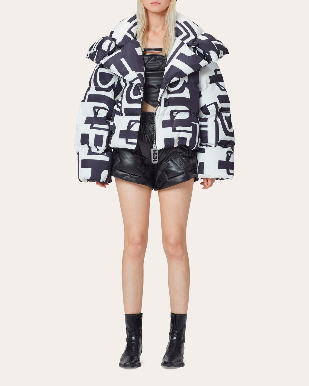 Graphic Oversized Puffer Jacket
