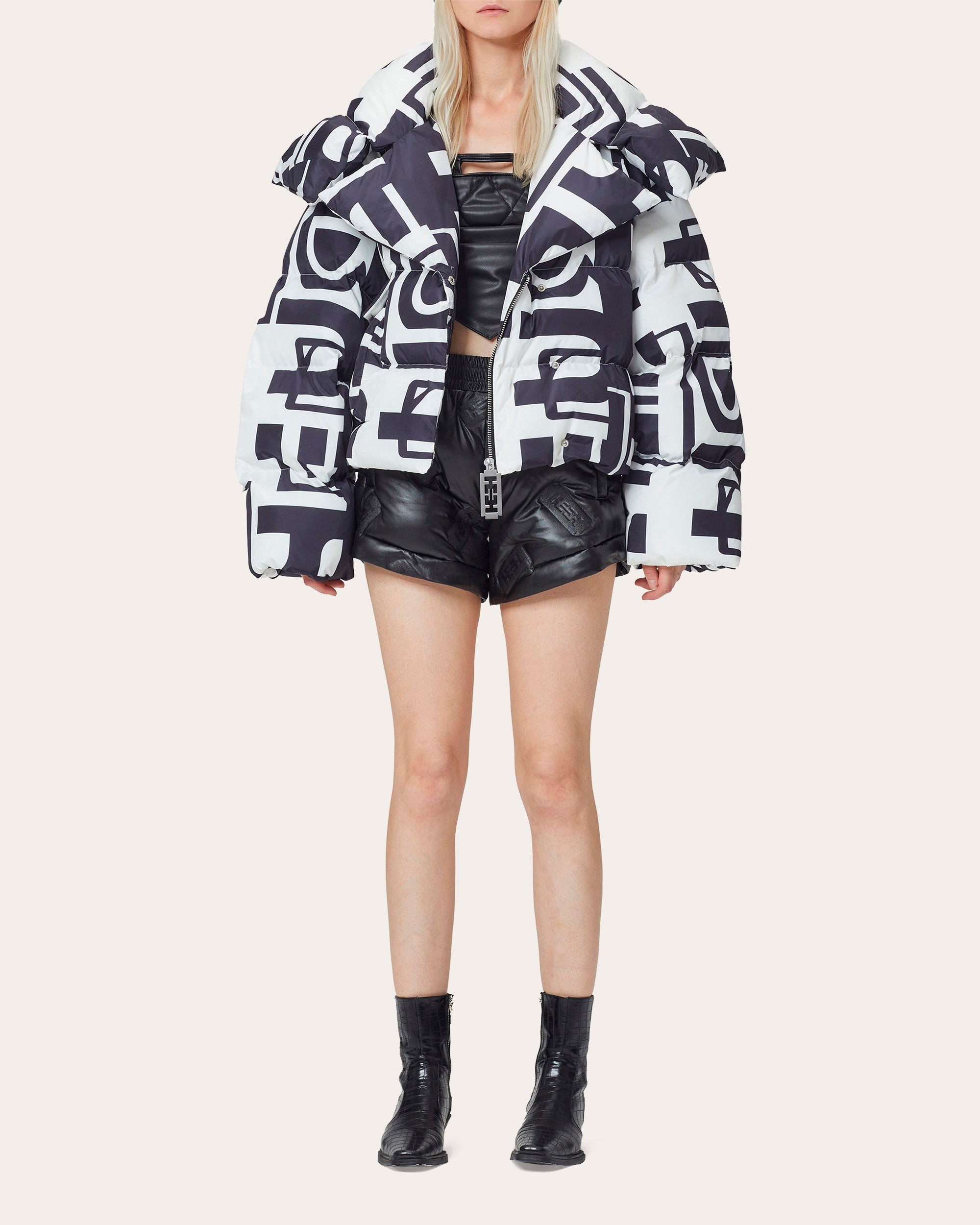 Graphic Oversized Puffer Jacket