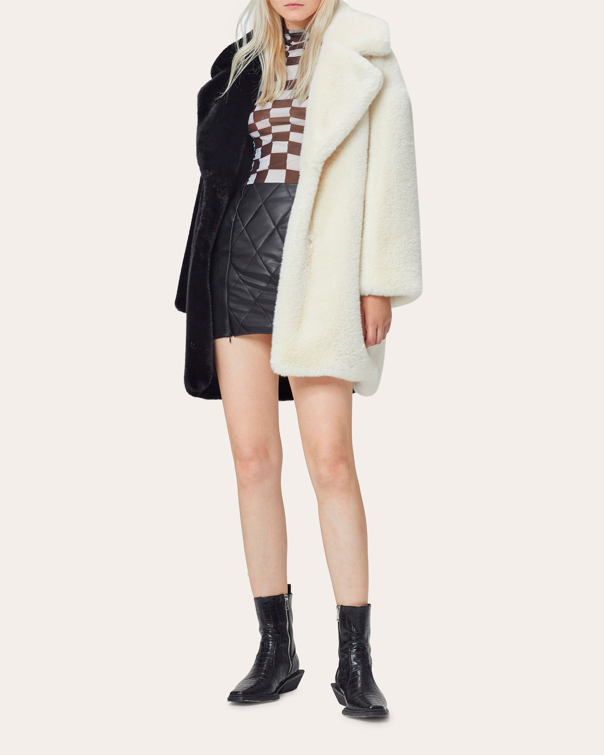 Two-Tone Teddy Coat