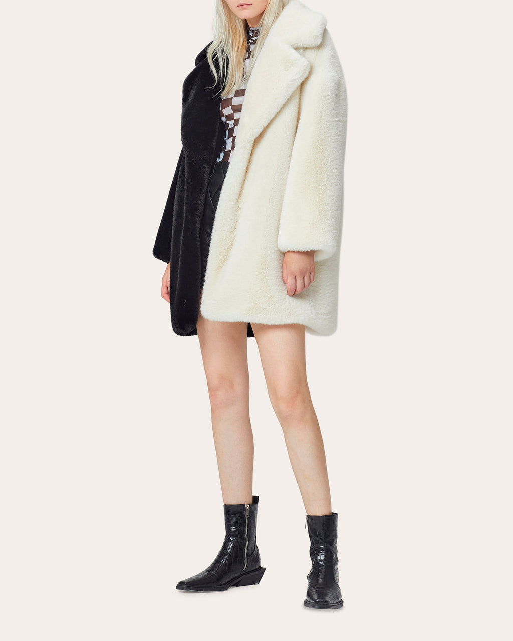 Two-Tone Teddy Coat
