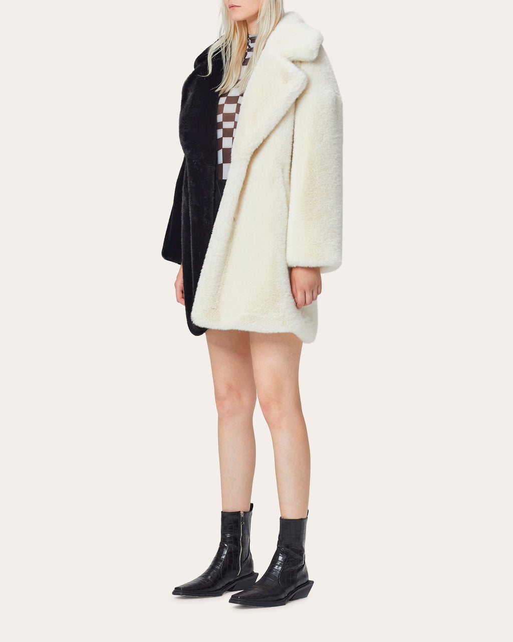 Two-Tone Teddy Coat