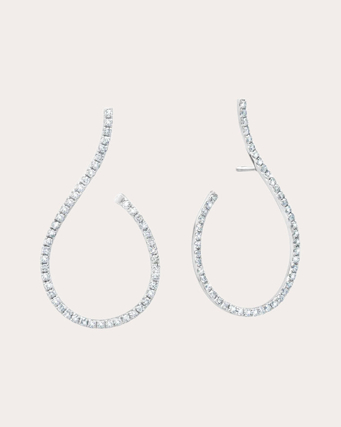 Mega Swirl 18K Gold Diamond Earrings