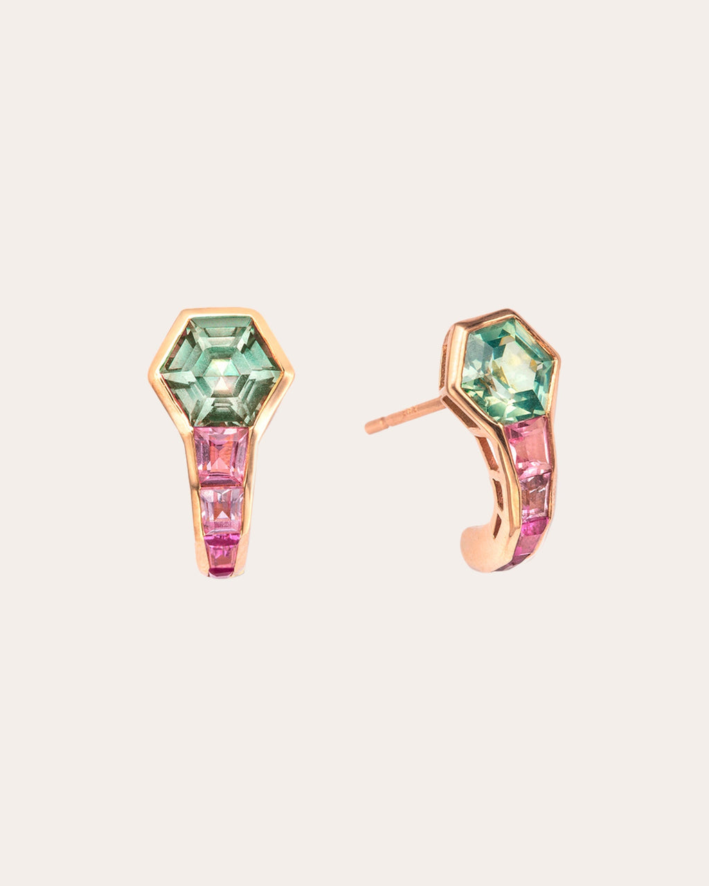 Pod 14K Gold Sapphire Earrings