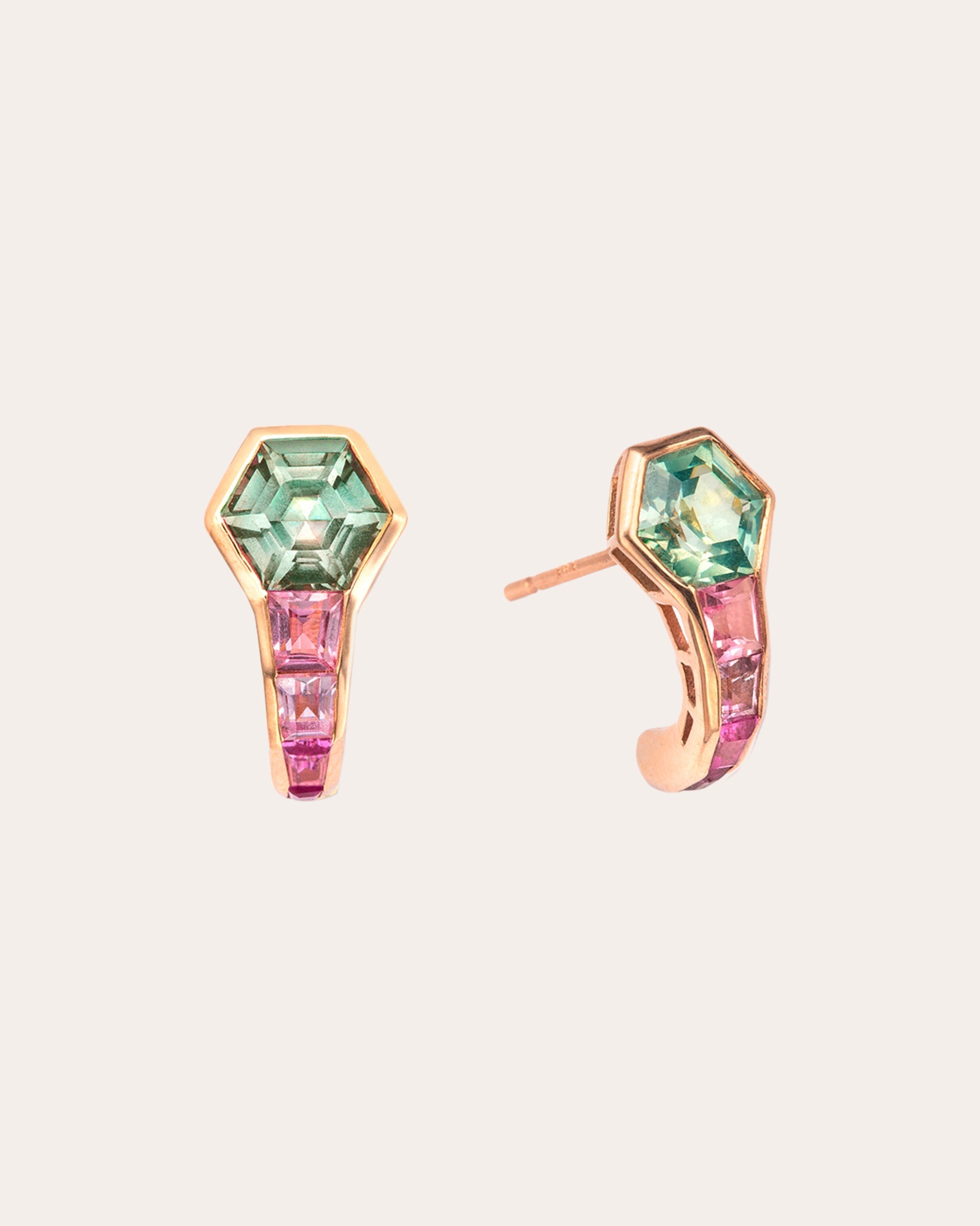 Pod 14K Gold Sapphire Earrings