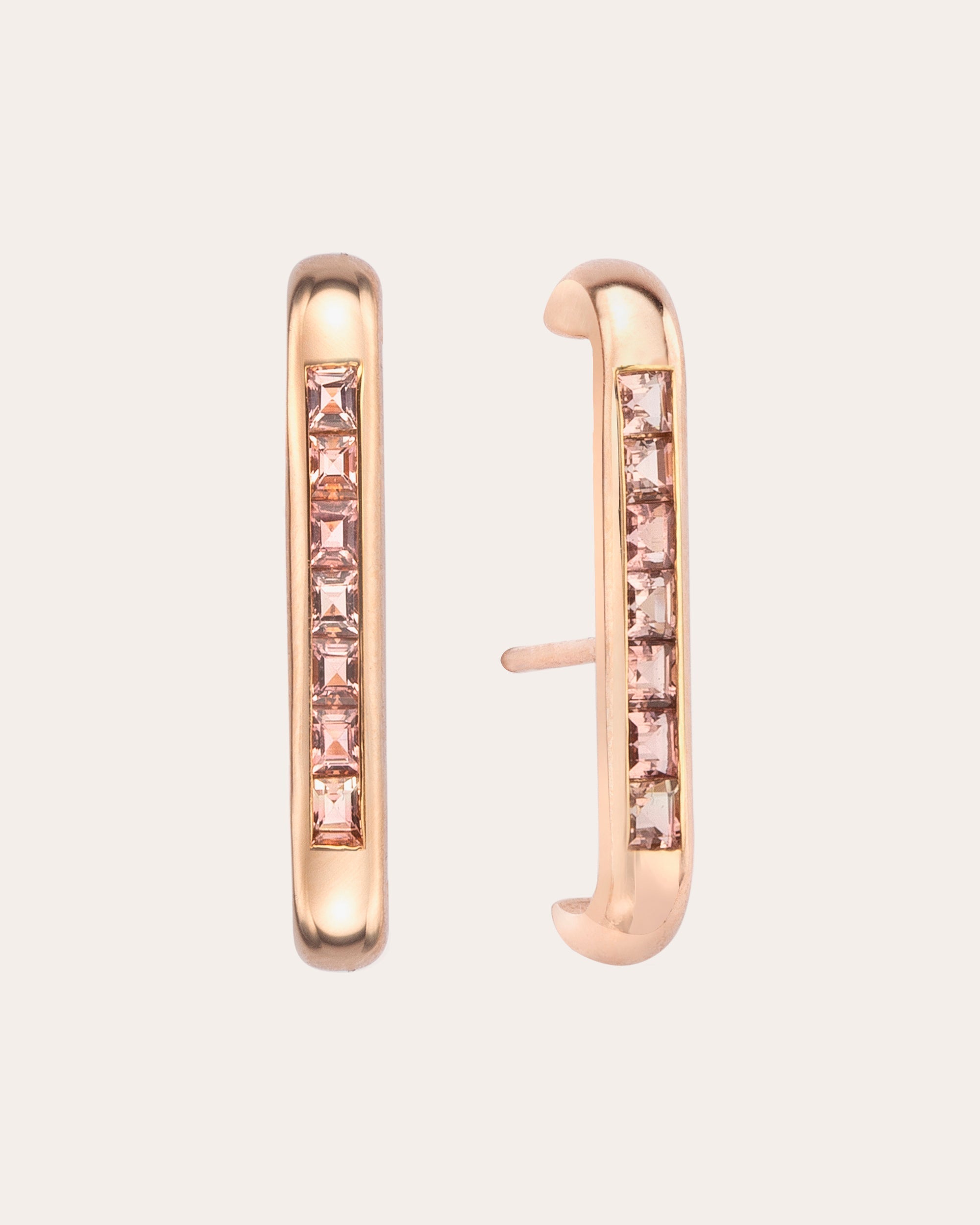 Barre 14K Gold Tourmaline Ear Cuffs