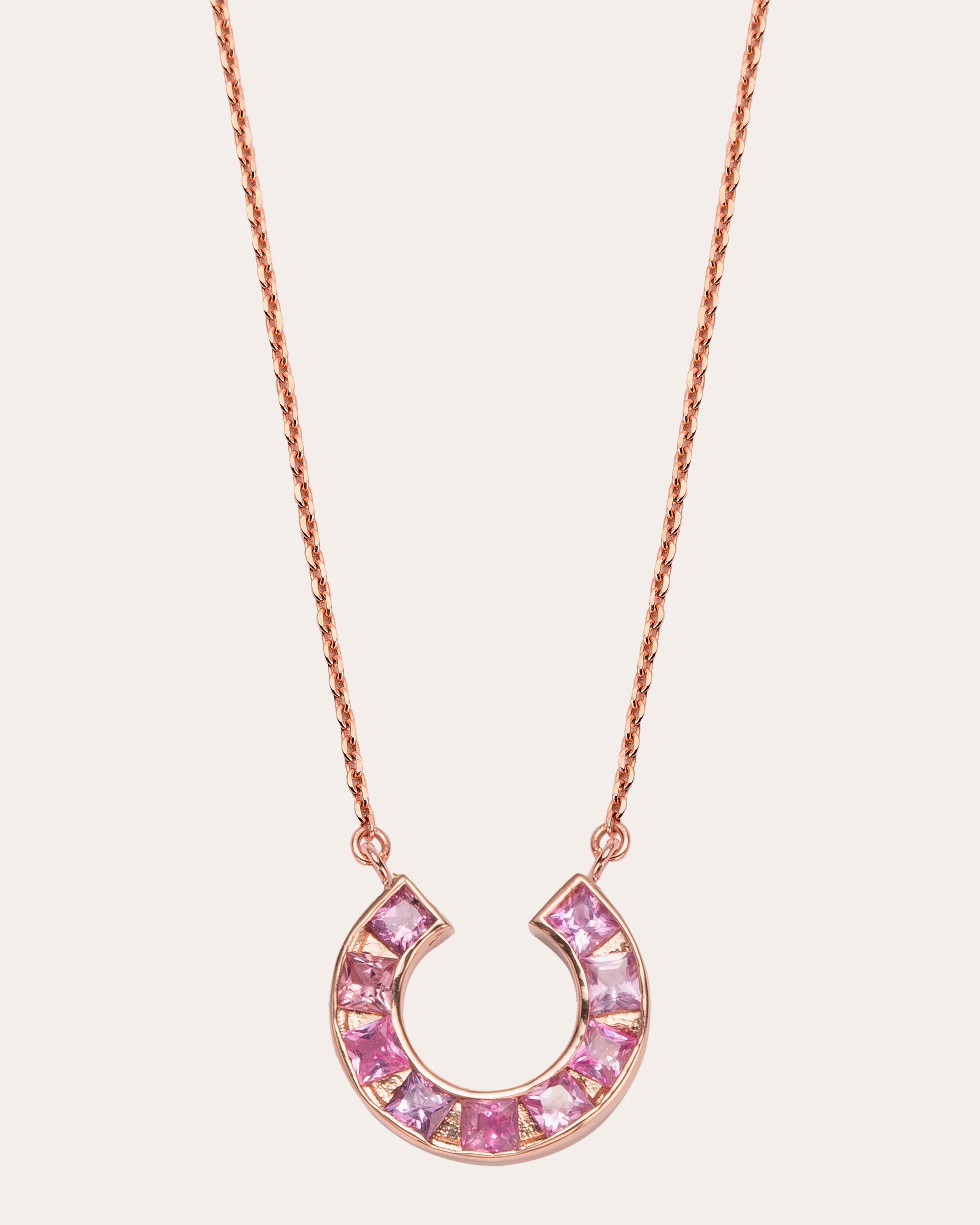 Sundial 14K Gold Pink Sapphire Pendant Necklace