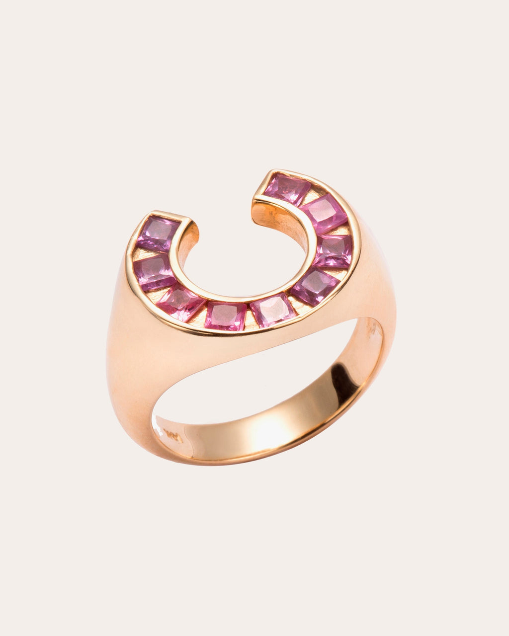 Sundial 14K Gold Pink Sapphire Ring