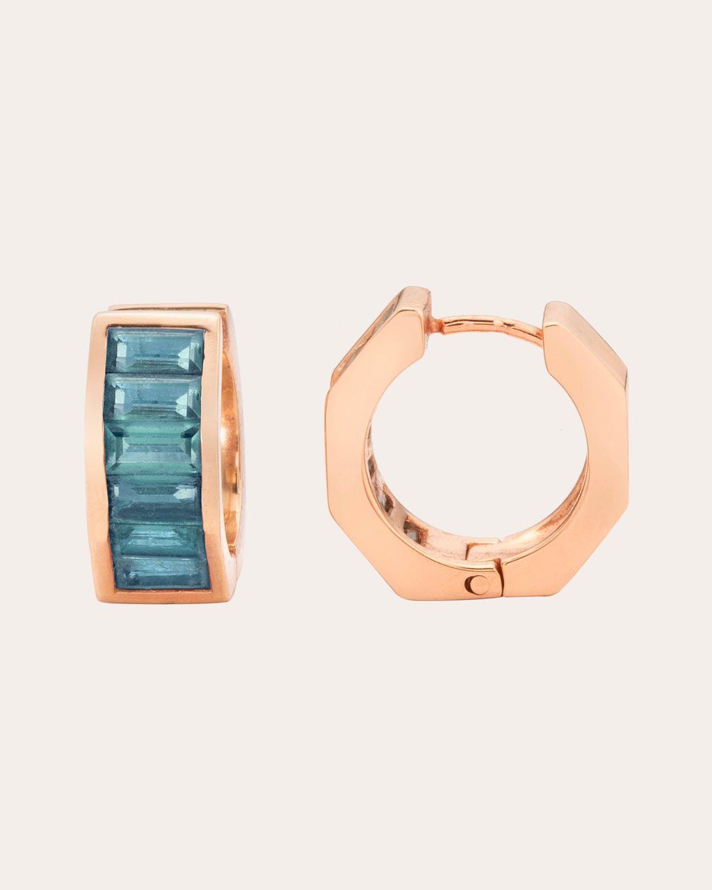 Mini Otto 14K Gold Topaz Hoop Earrings