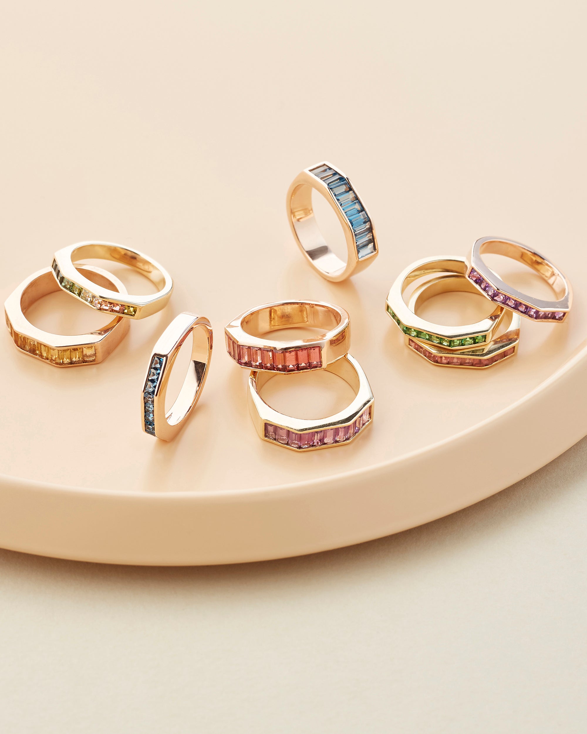 Otto 14K Gold Rainbow Tourmaline Pinky Ring