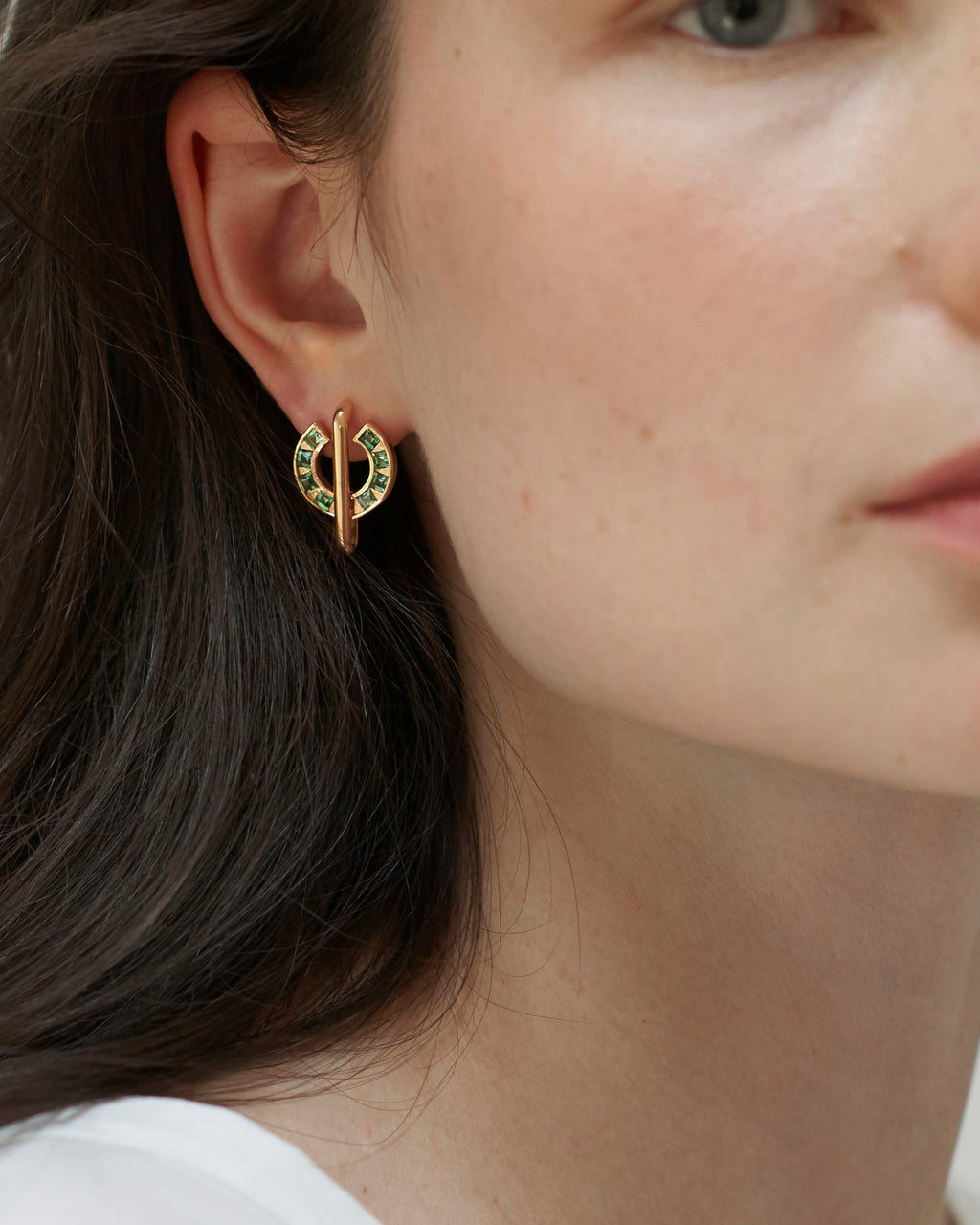 Sundial 14K Gold Tourmaline Earrings