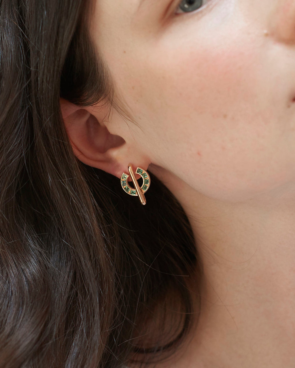 Sundial 14K Gold Tourmaline Earrings
