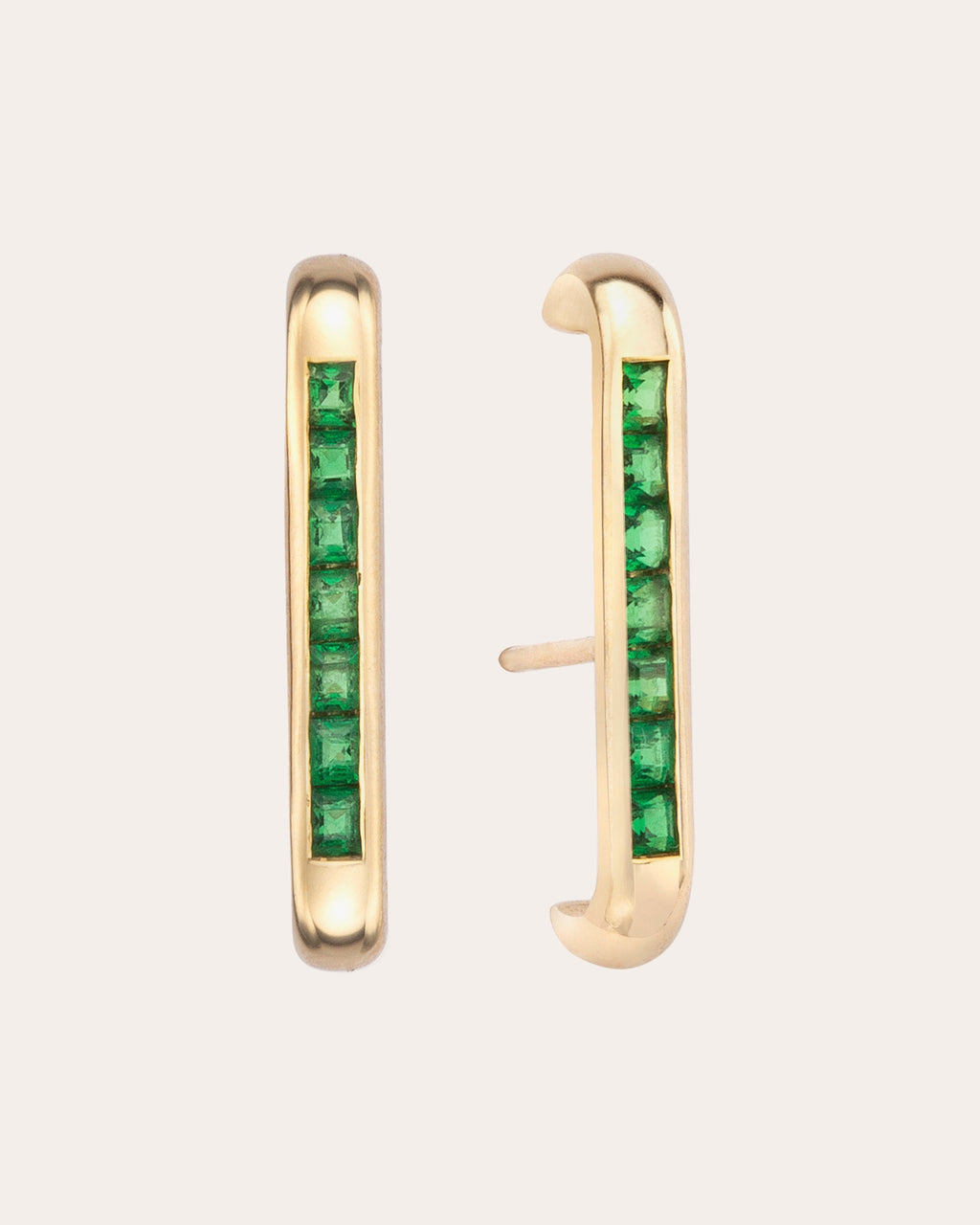Barre 14K Gold Tsavorite Ear Cuffs
