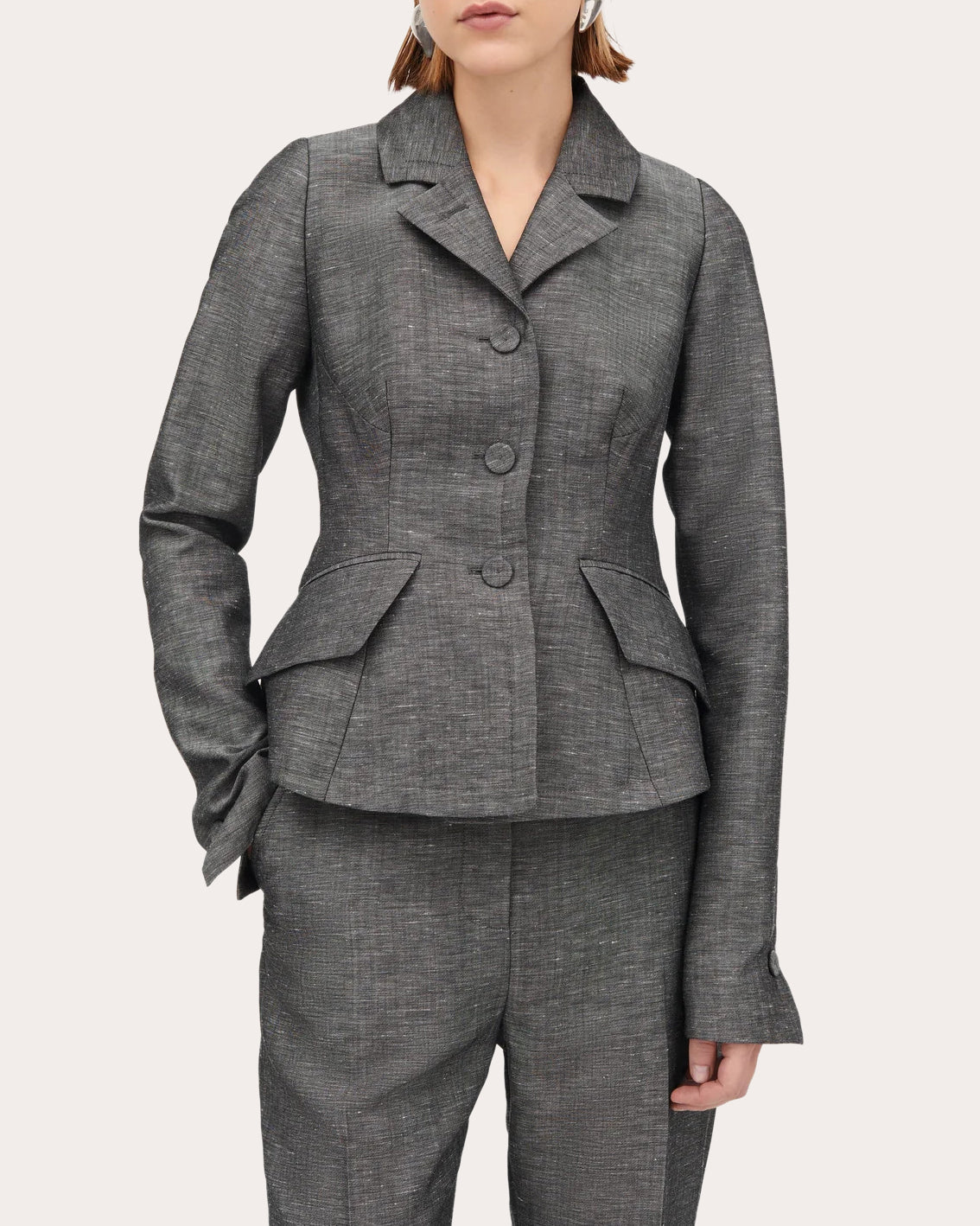Justine Wool-Blend Peplum Blazer