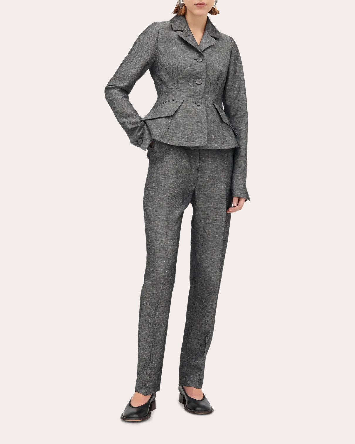Justine Wool-Blend Peplum Blazer