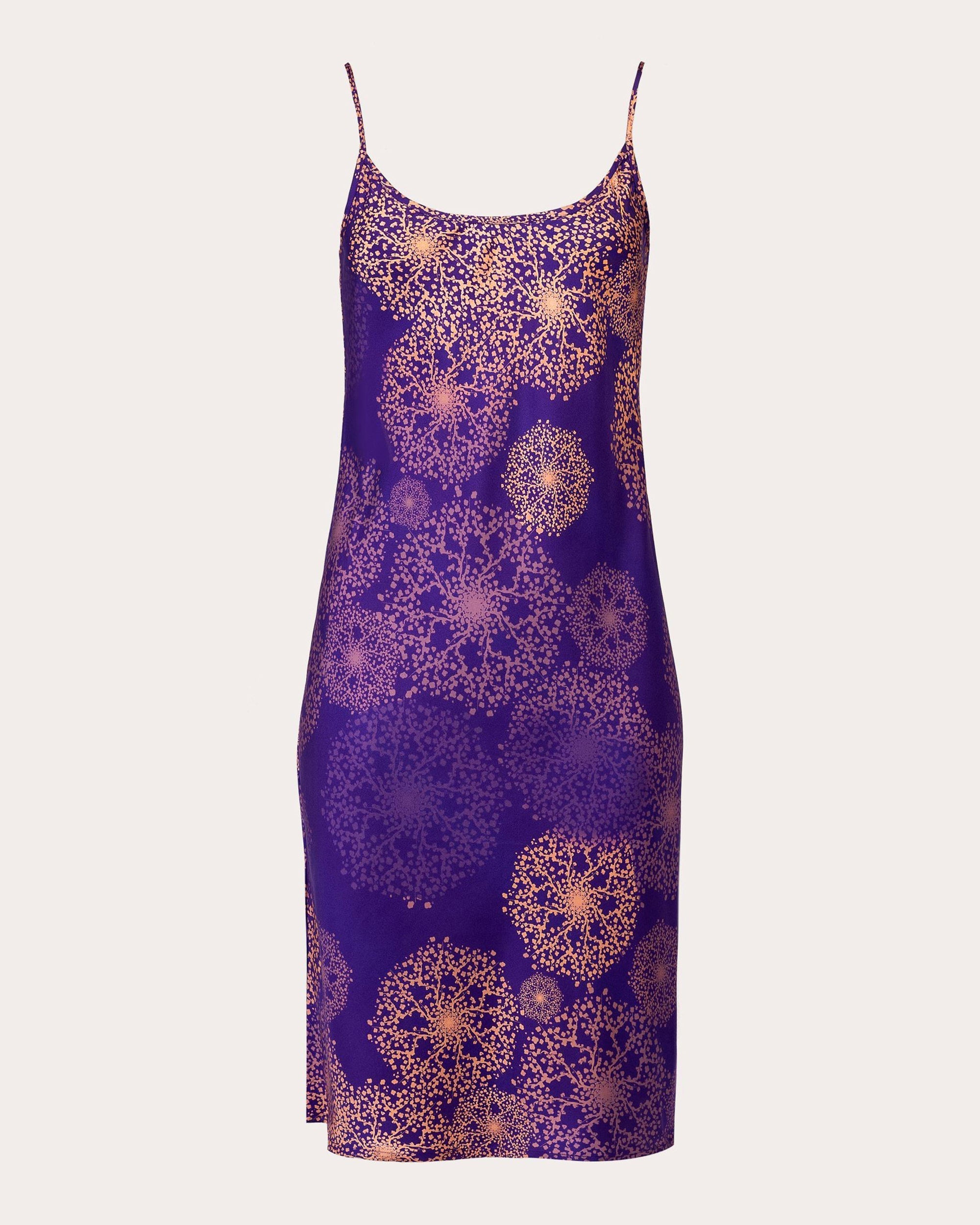 Edo Hanabi Printed Silk Slip Dress
