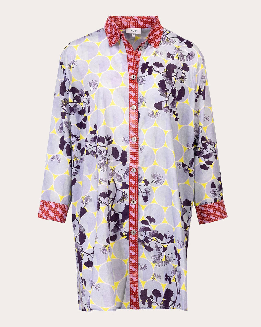 Gifu Ginko Printed Cotton Shirt Dress