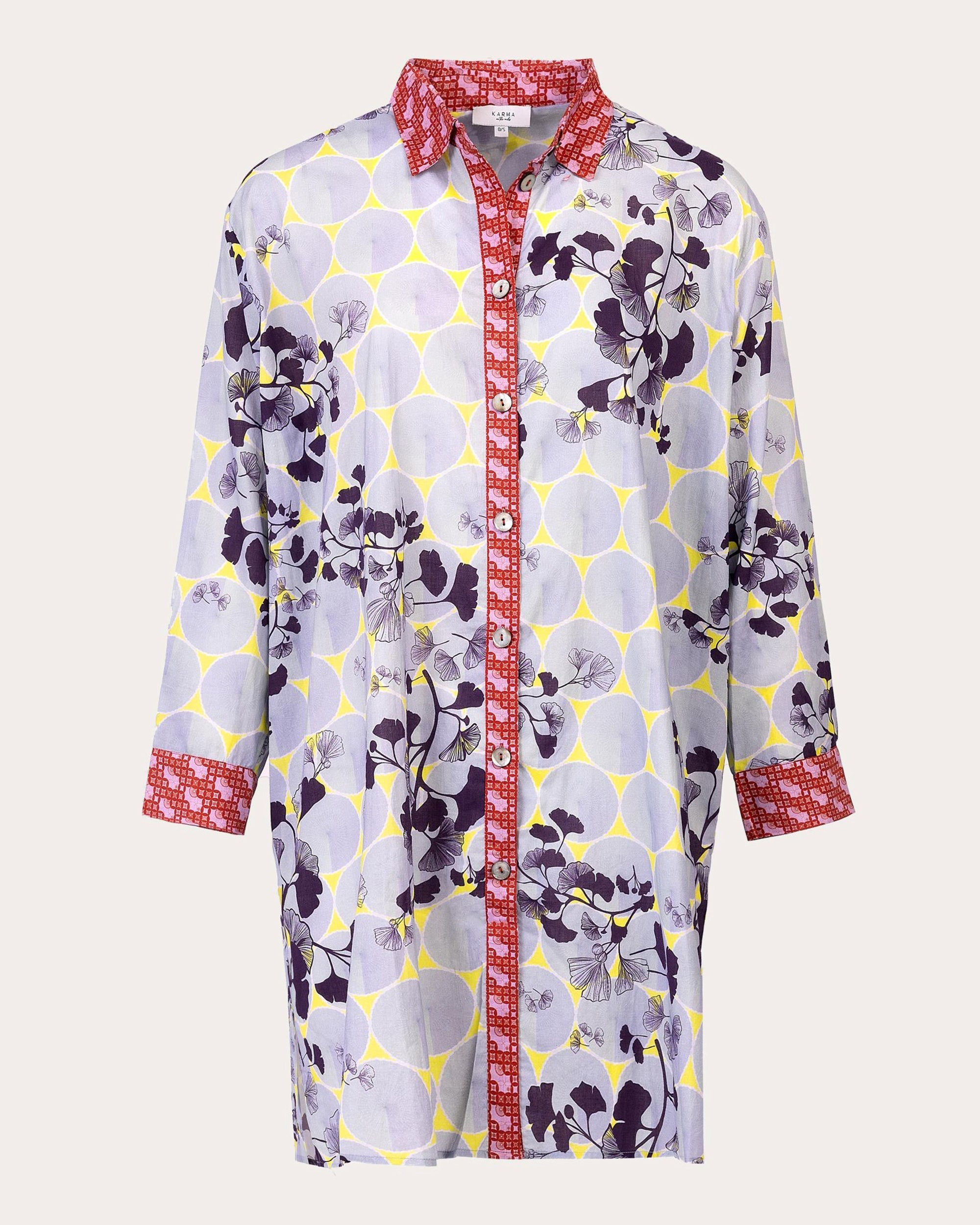 Gifu Ginko Printed Cotton Shirt Dress