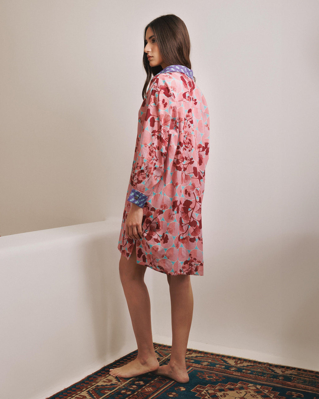 Gifu Ginko Printed Cotton Shirt Dress