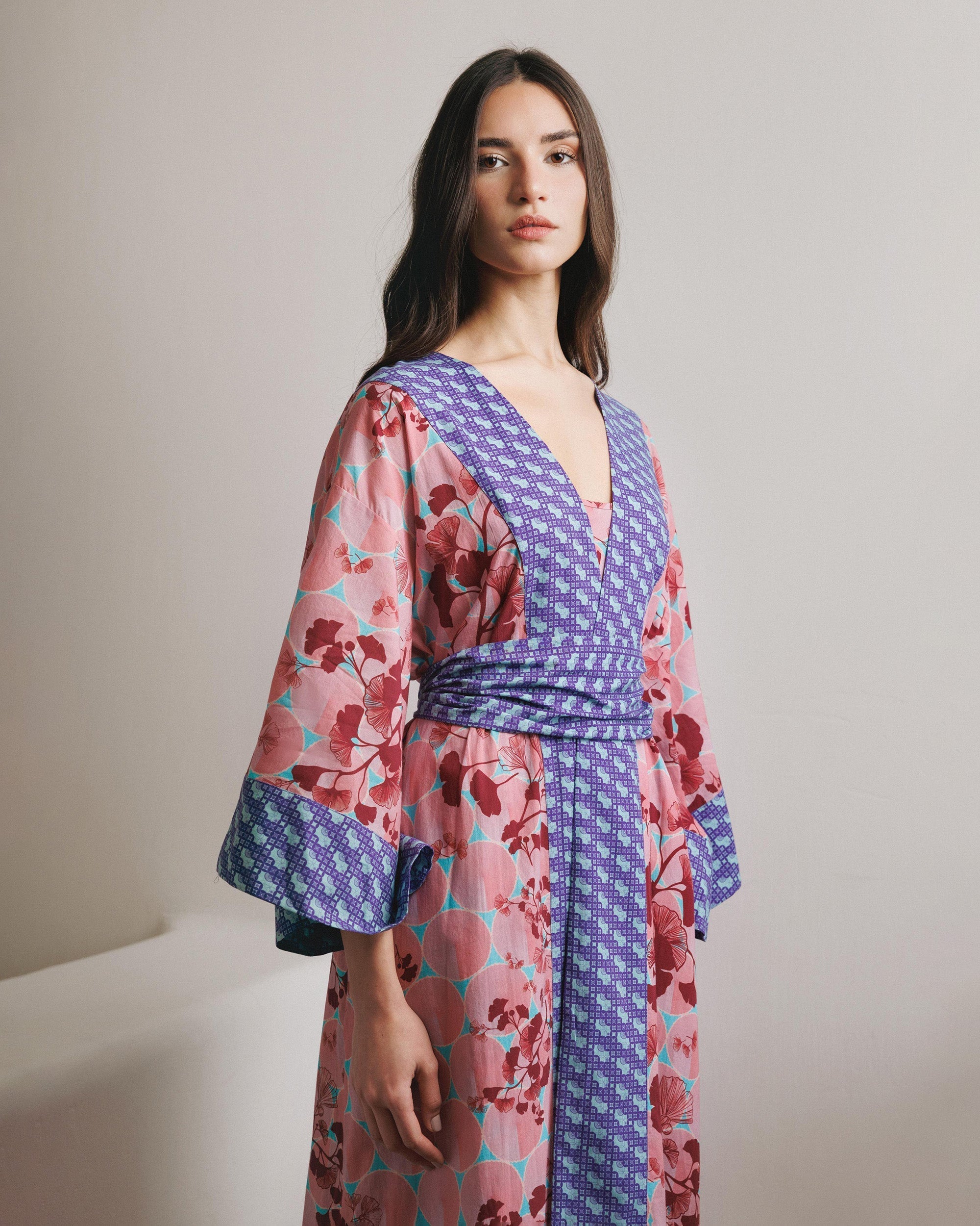 Kobe Ginko Printed Cotton Kimono