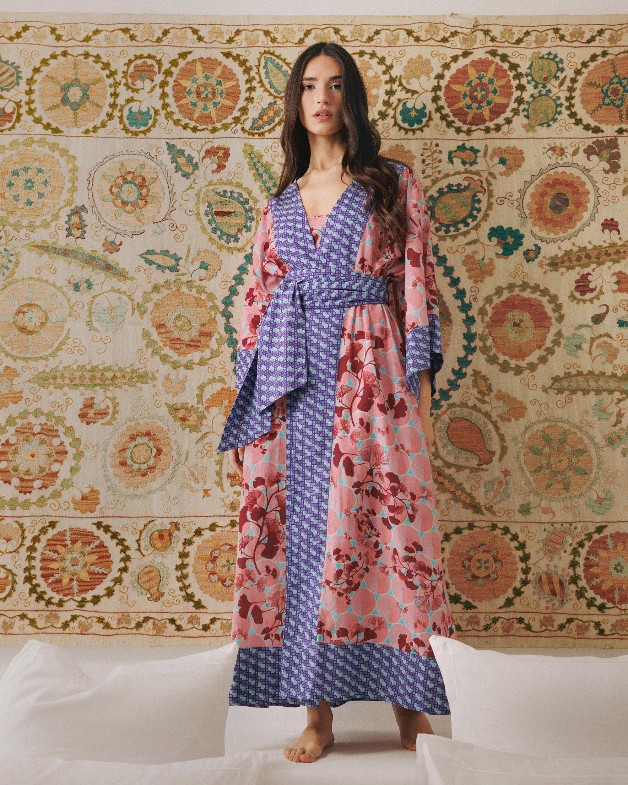 Kobe Ginko Printed Cotton Kimono