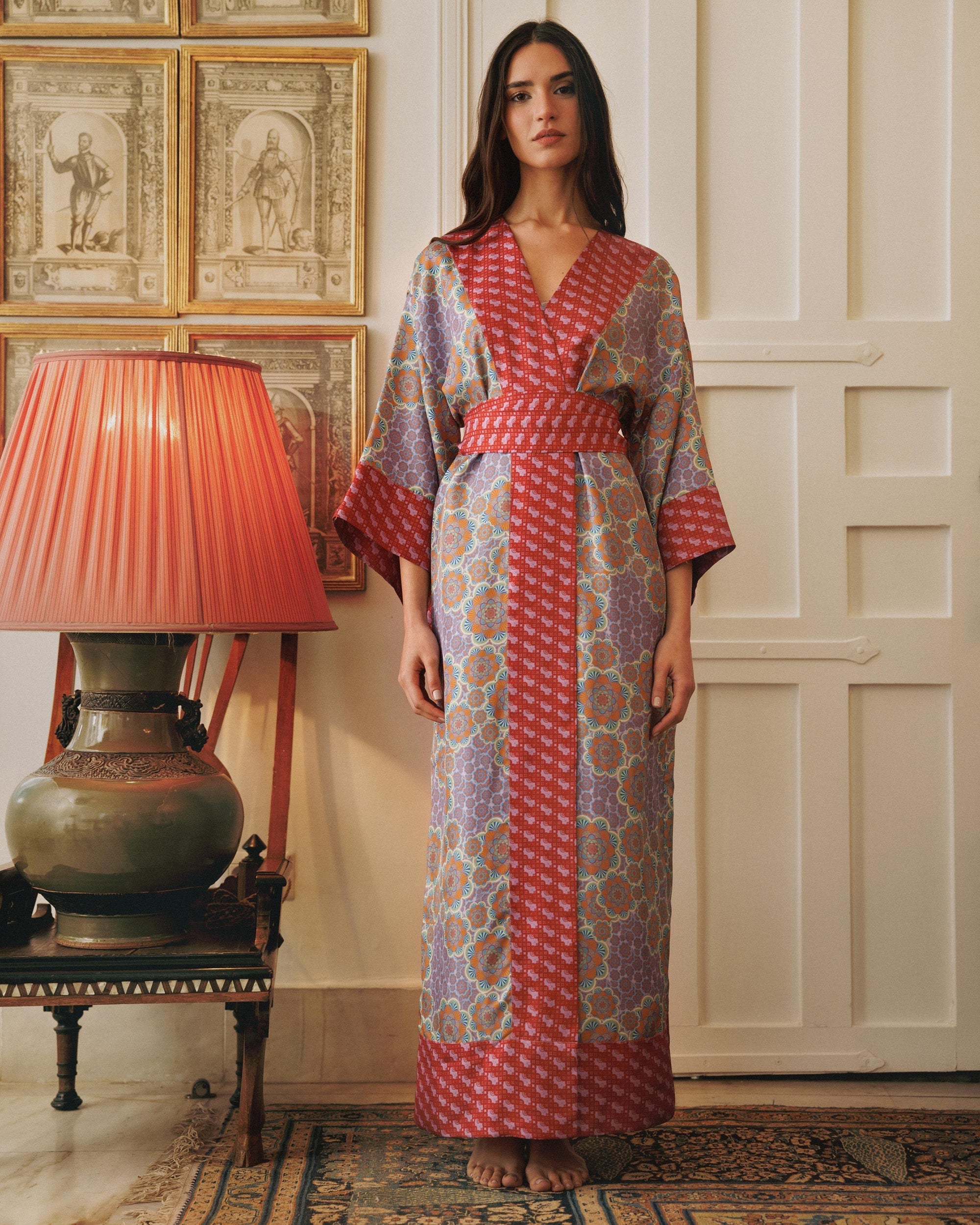 Kobe Mozaiku Printed Silk Kimono