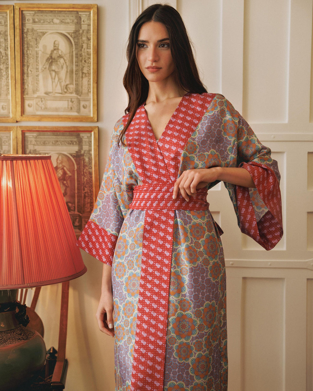 Kobe Mozaiku Printed Silk Kimono