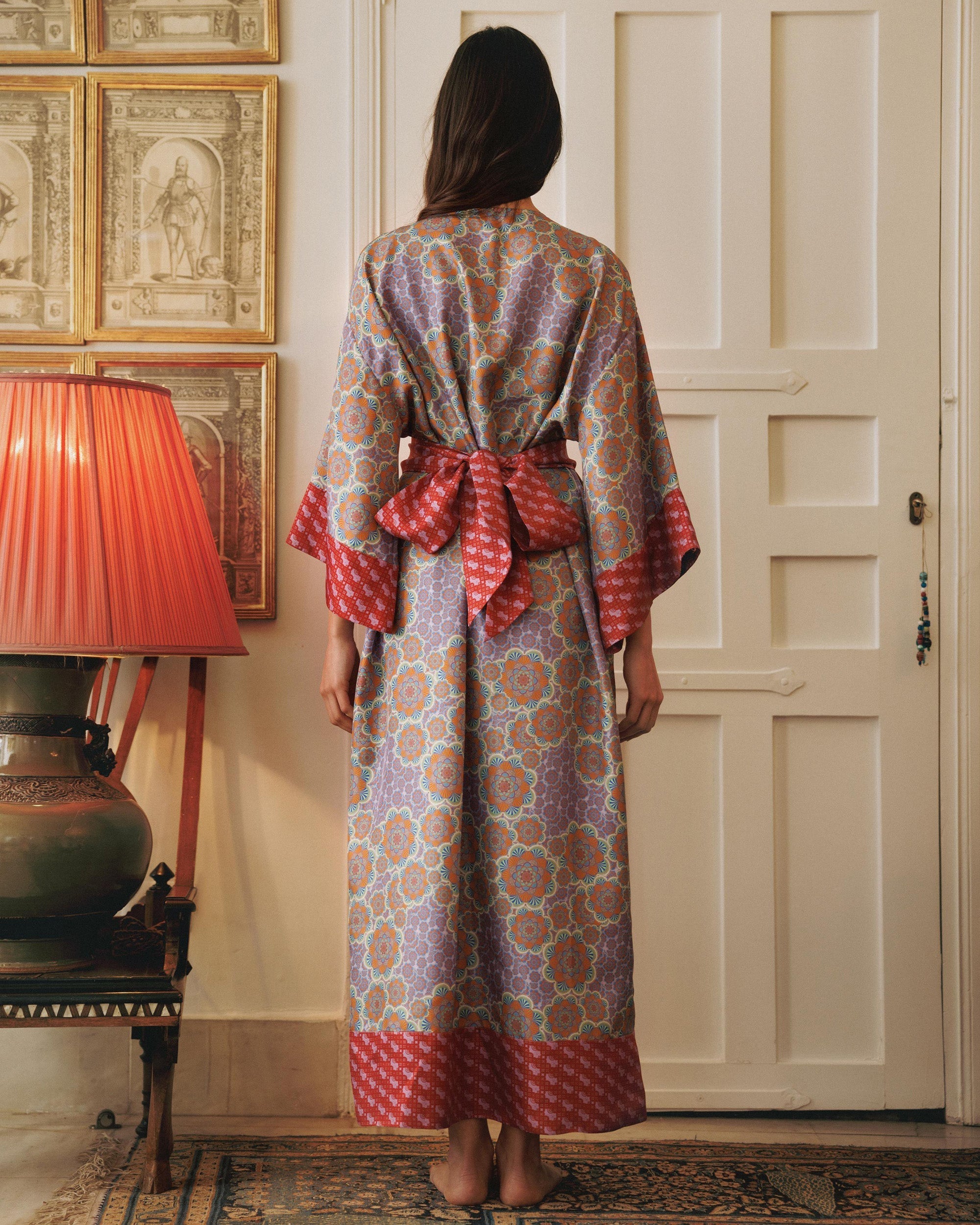 Kobe Mozaiku Printed Silk Kimono