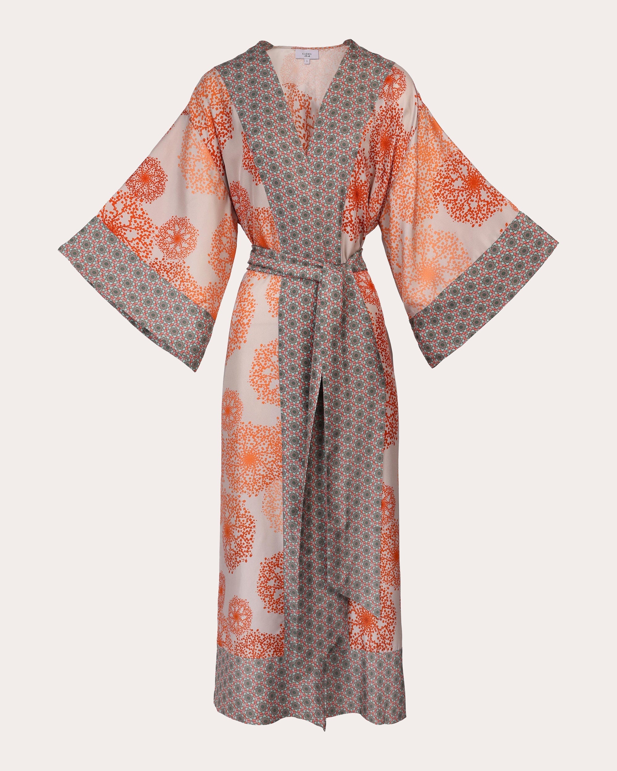 Kobe Hanabi Printed Silk Kimono