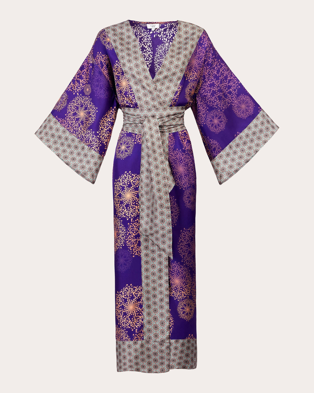 Kobe Hanabi Printed Silk Kimono