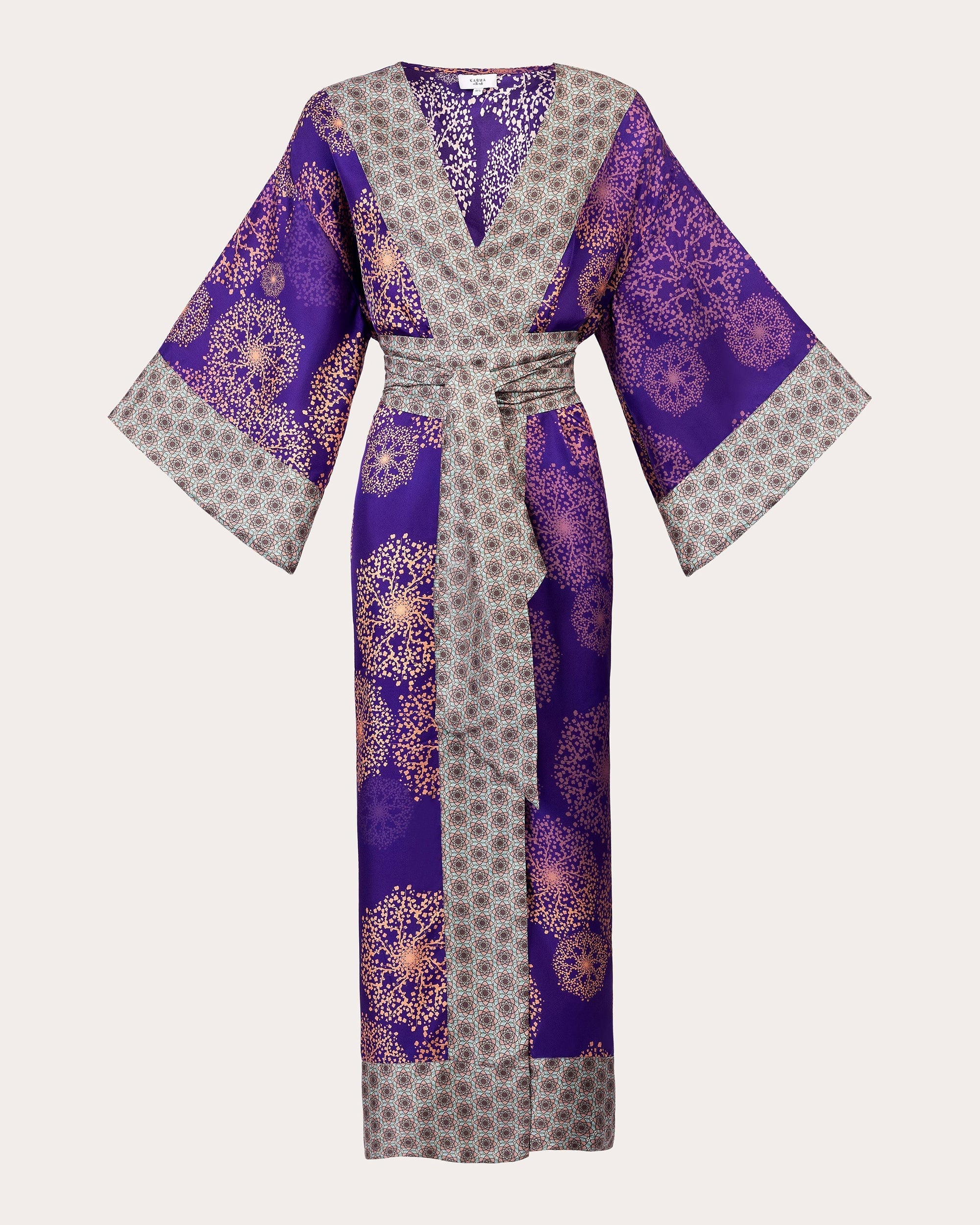 Kobe Hanabi Printed Silk Kimono