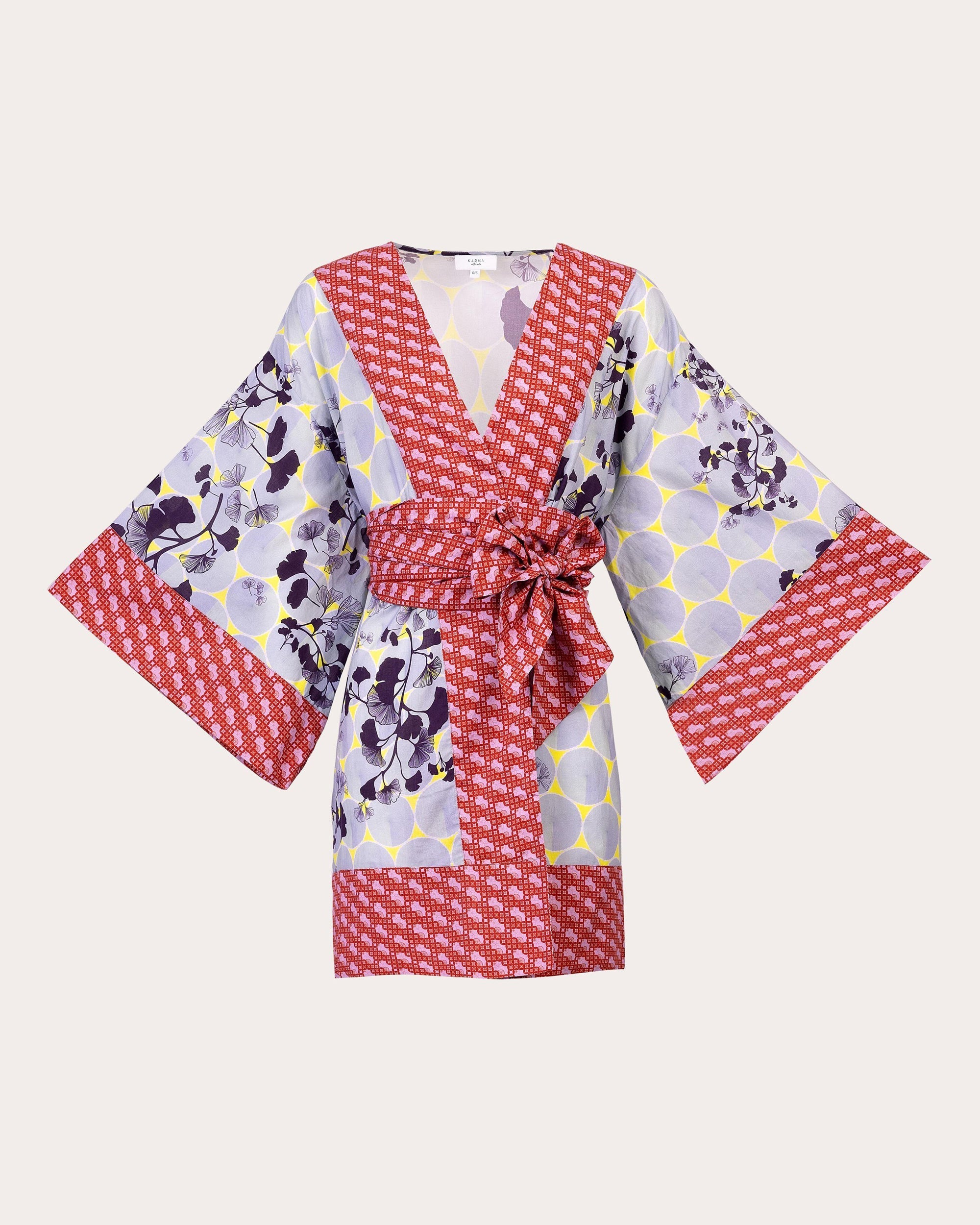 Osaka Ginko Short Printed Cotton Kimono