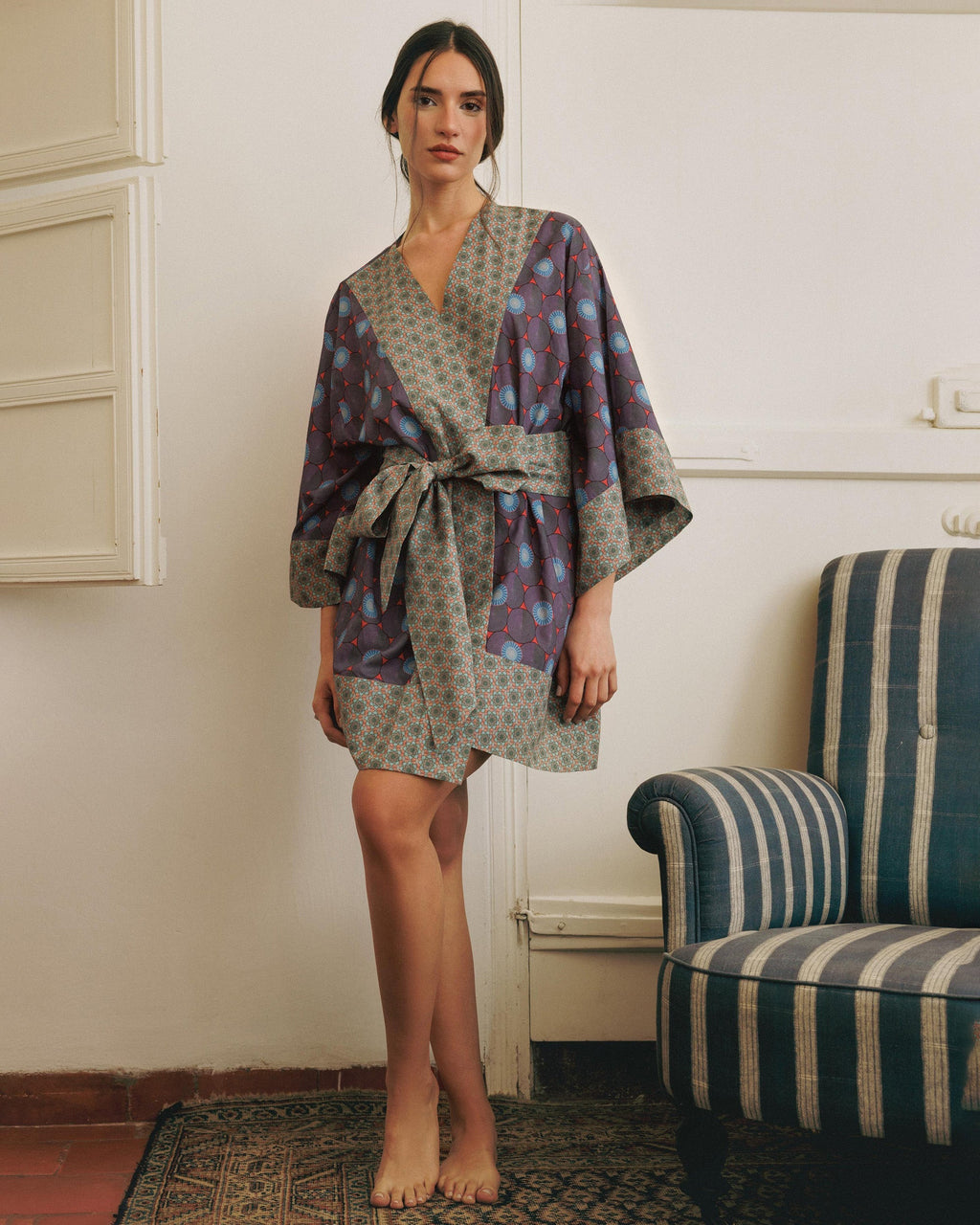 Osaka Kassa Short Printed Cotton Kimono