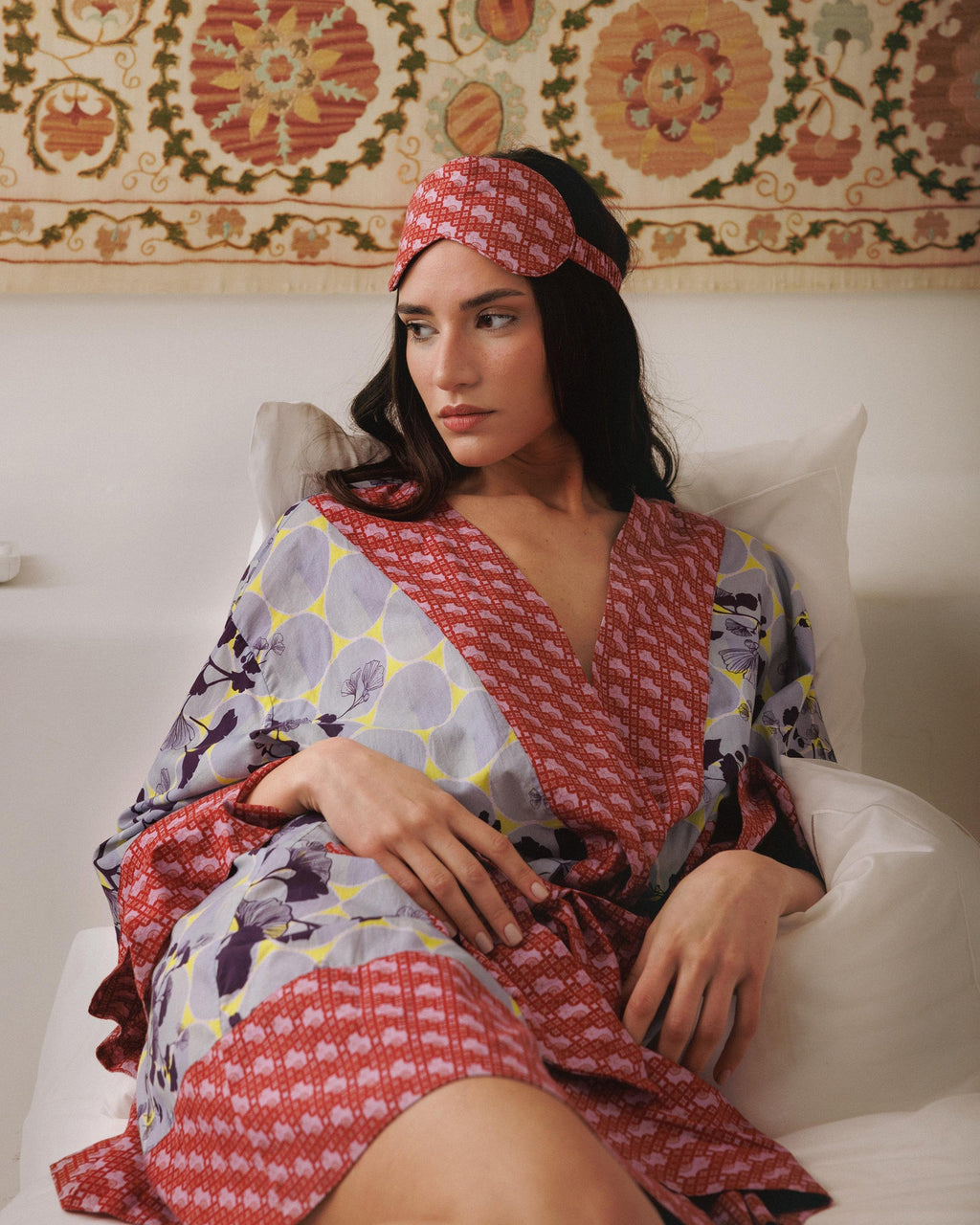 Osaka Ginko Short Printed Cotton Kimono