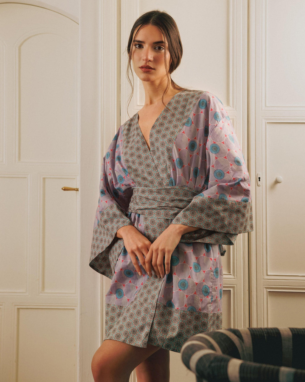 Osaka Kassa Short Printed Cotton Kimono