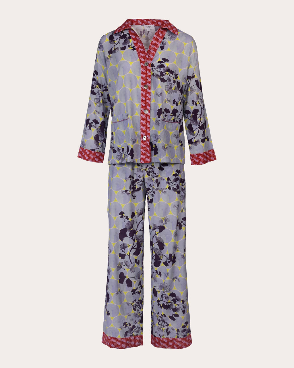 Tokyo Ginko Printed Cotton Pajama Set