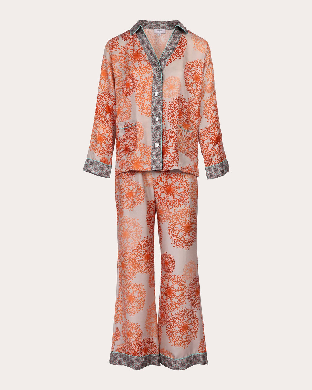 Tokyo Hanabi Printed Silk Pajama Set