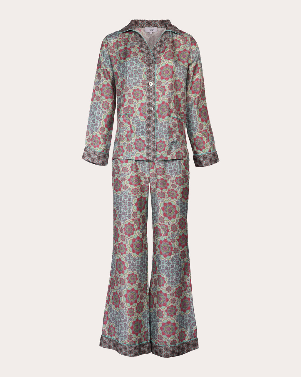 Tokyo Mozaiku Printed Silk Pajama Set