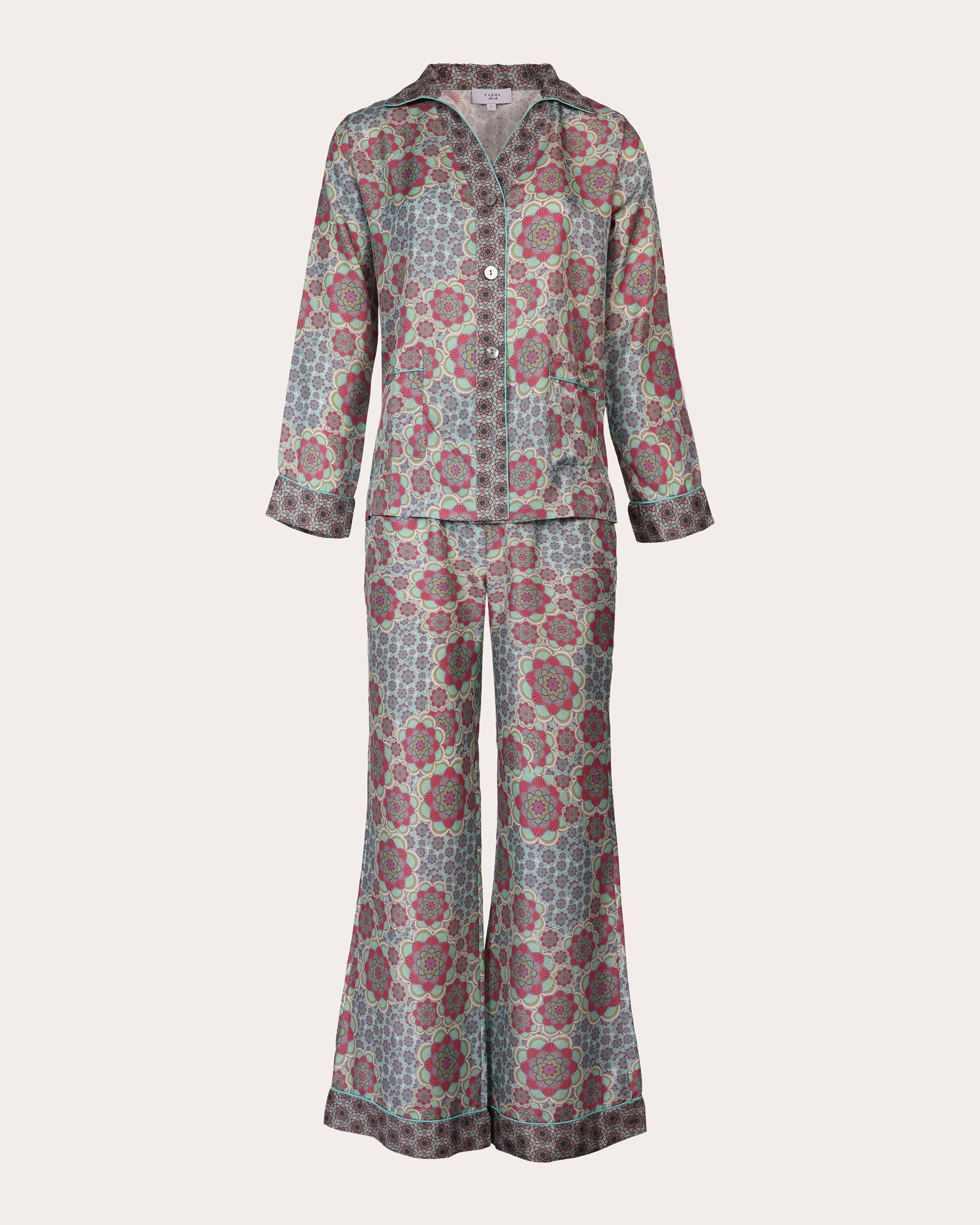 Tokyo Mozaiku Printed Silk Pajama Set
