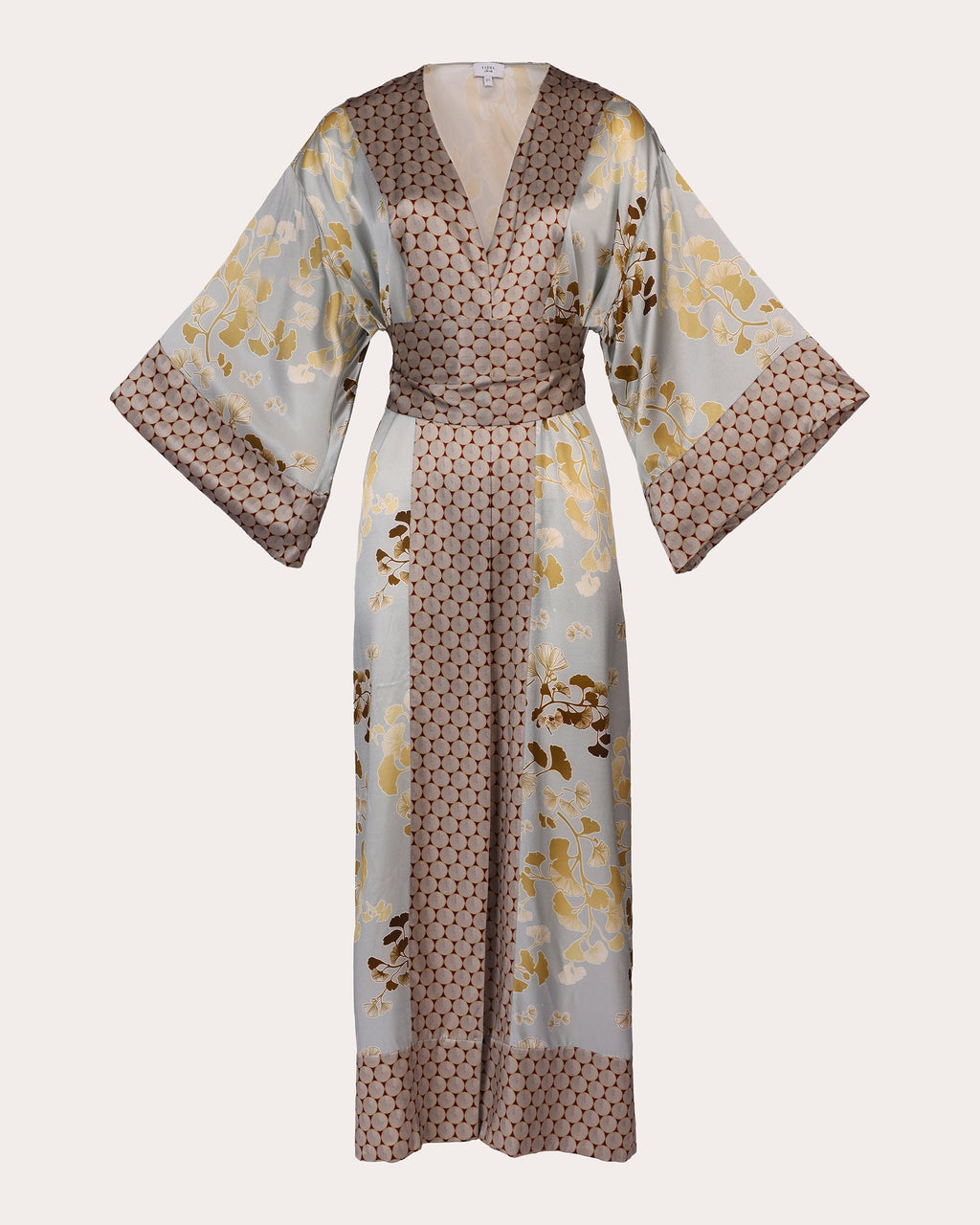 Kobe Kazari Printed Silk Satin Kimono