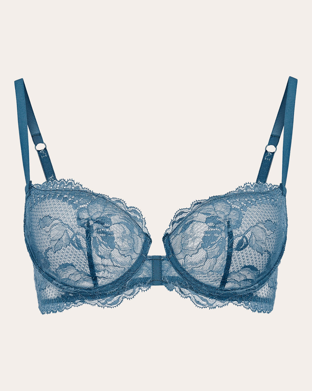 Dark Blue Balconette Lace Bra